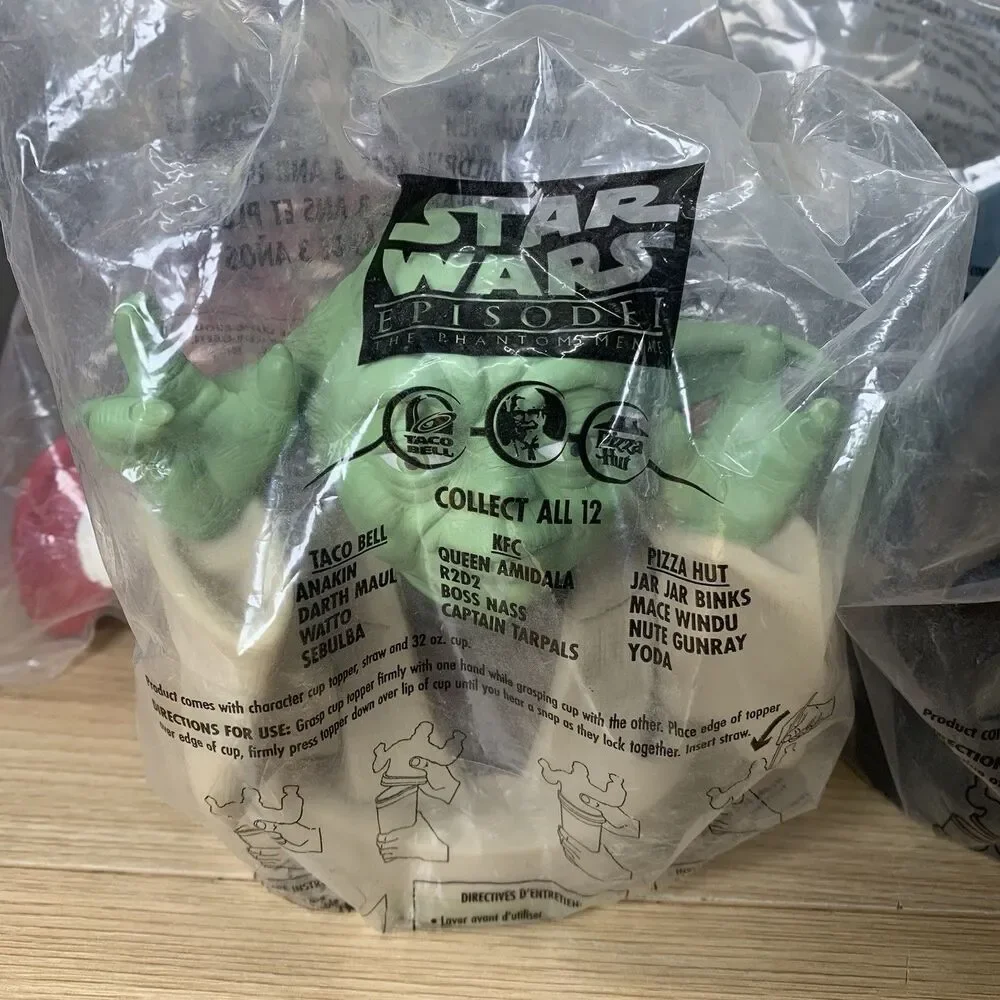 Star Wars Cup Toppers Set Lot of 9 Episode 1 Phantom Menace 90s Bundle Taco Bell